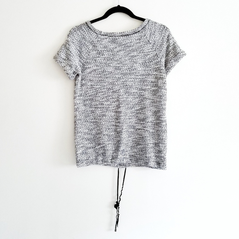 Lou & Grey Textured Heather Grey Short Sleeve Top